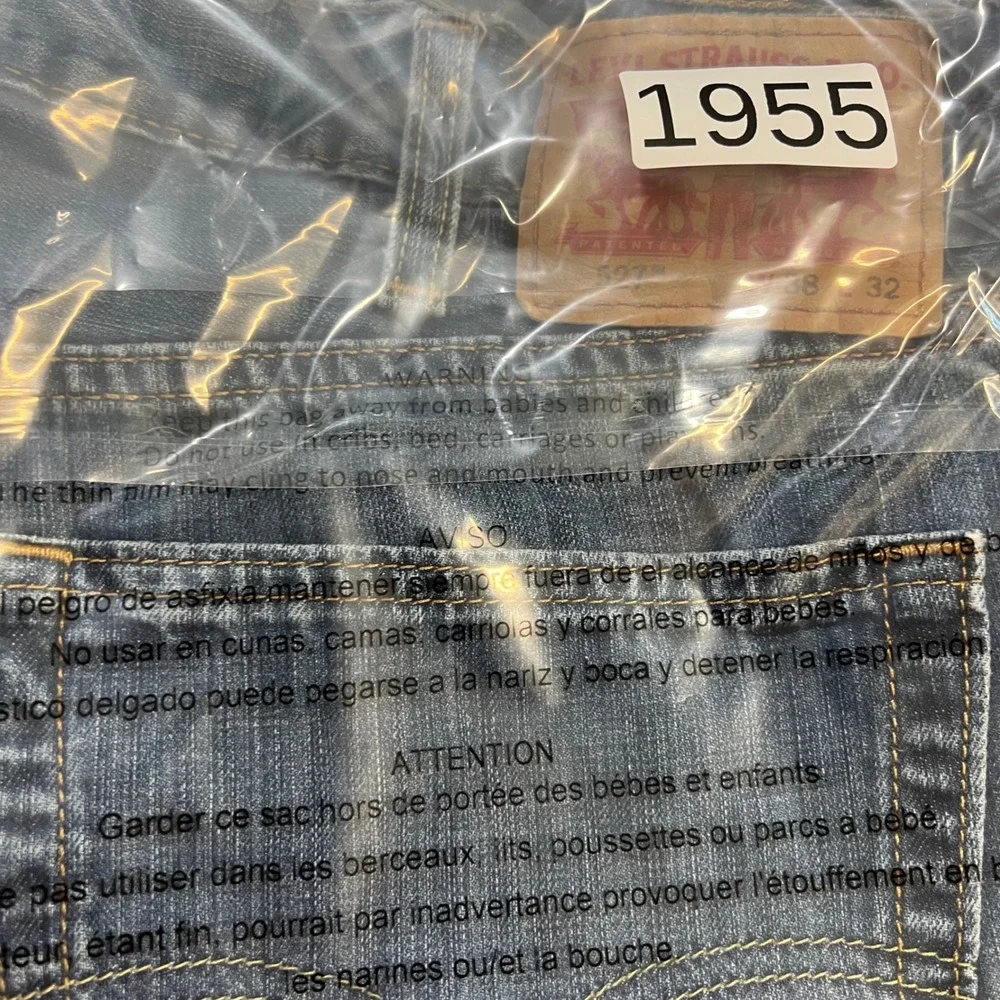 Levis 527 Slim Bootcut Jeans Mens 38x32 Blue Denim Pants 05527-0239